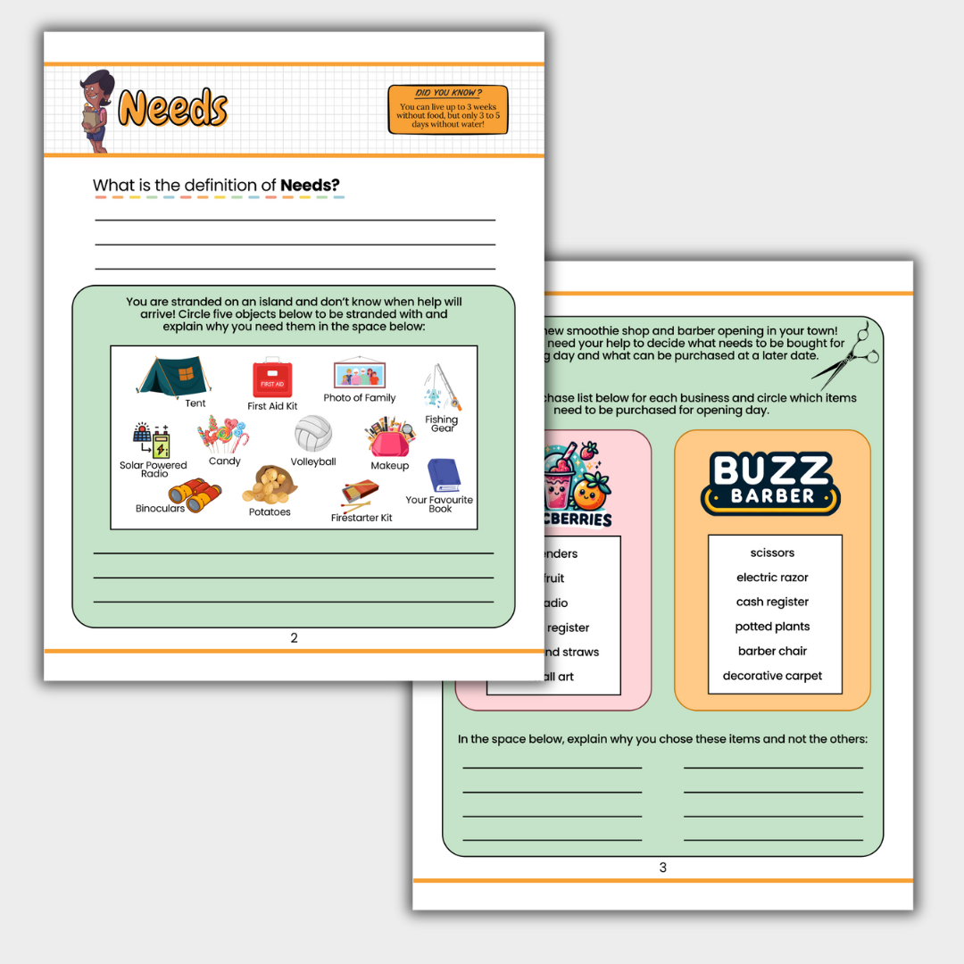 Spending and Saving Worksheets Downloadable