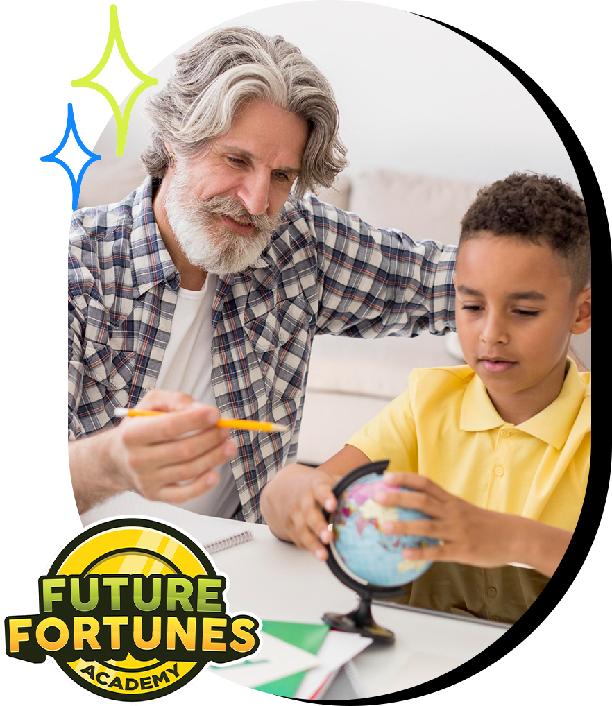 Educator and student learning financial literacy