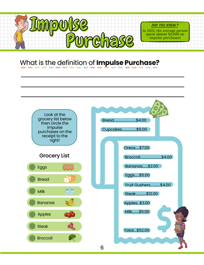 Financial Literacy Workbook for Kids