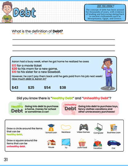 Financial Literacy Workbook for Kids