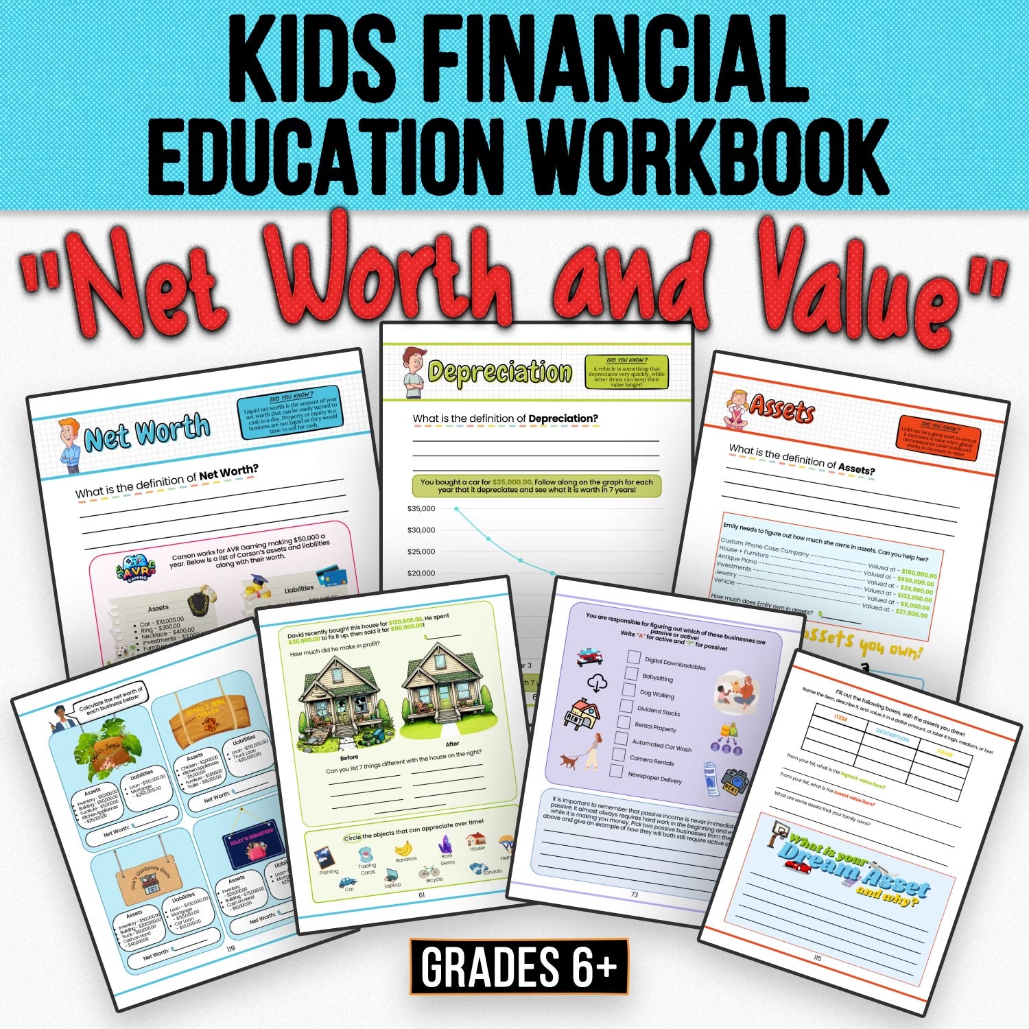 Net Worth and Value Worksheets Downloadable