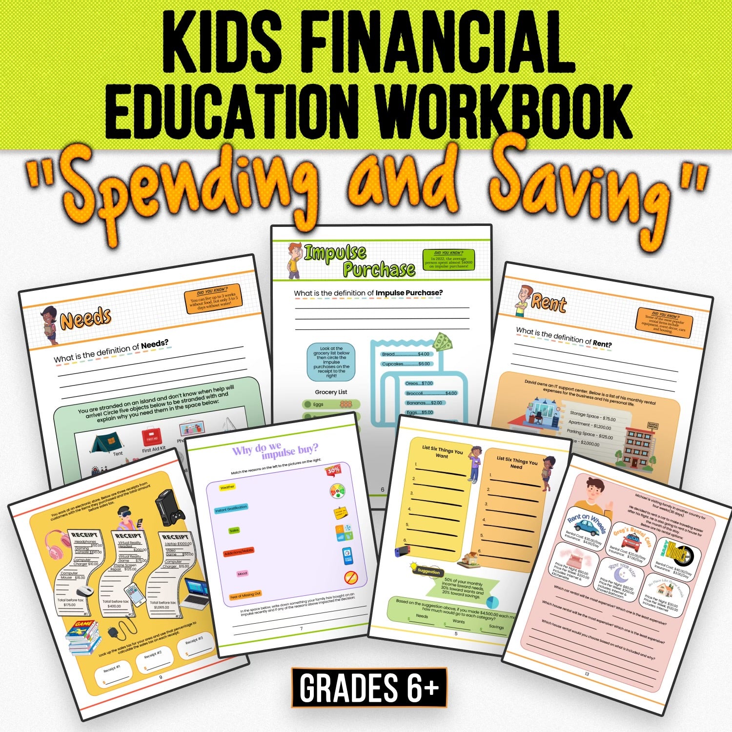 Spending and Saving Worksheets Downloadable